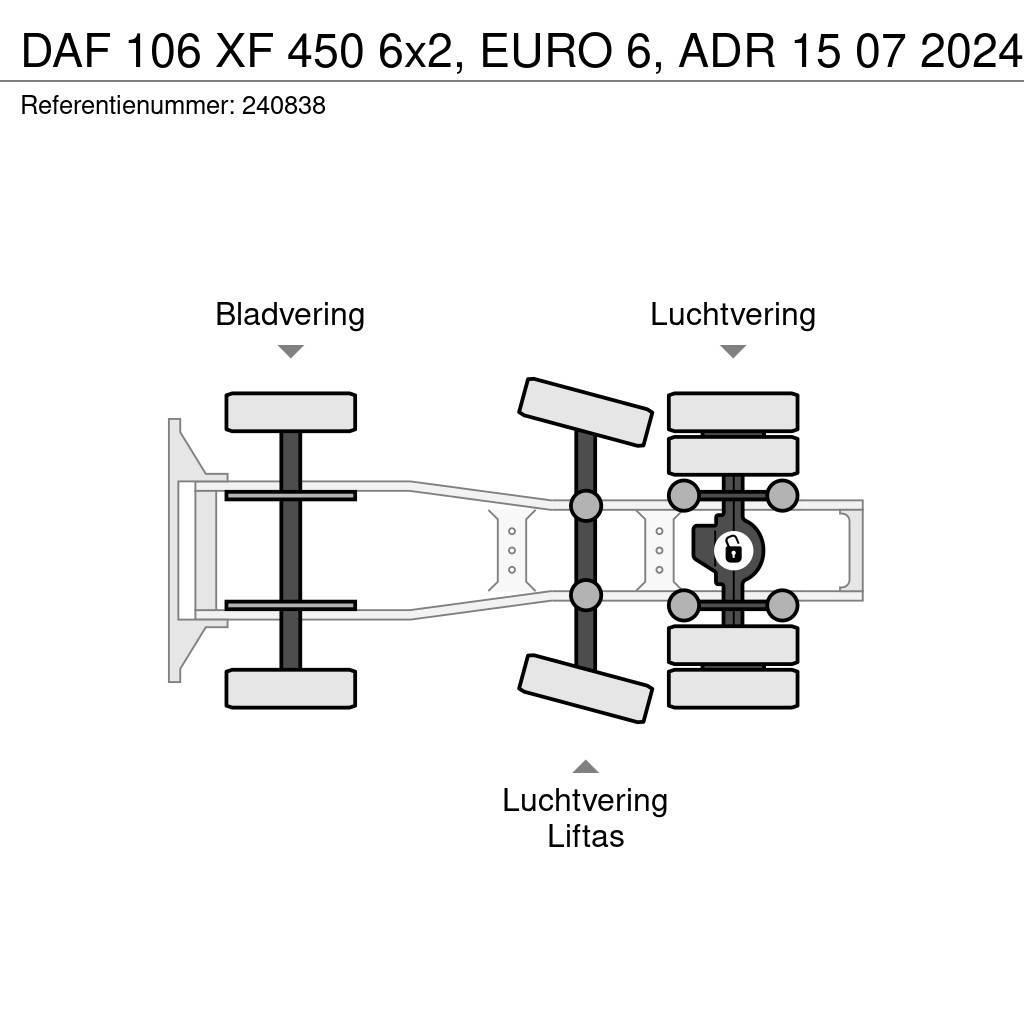DAF 106 XF 450 6x2, EURO 6, ADR 15 07 2024 Trekkers