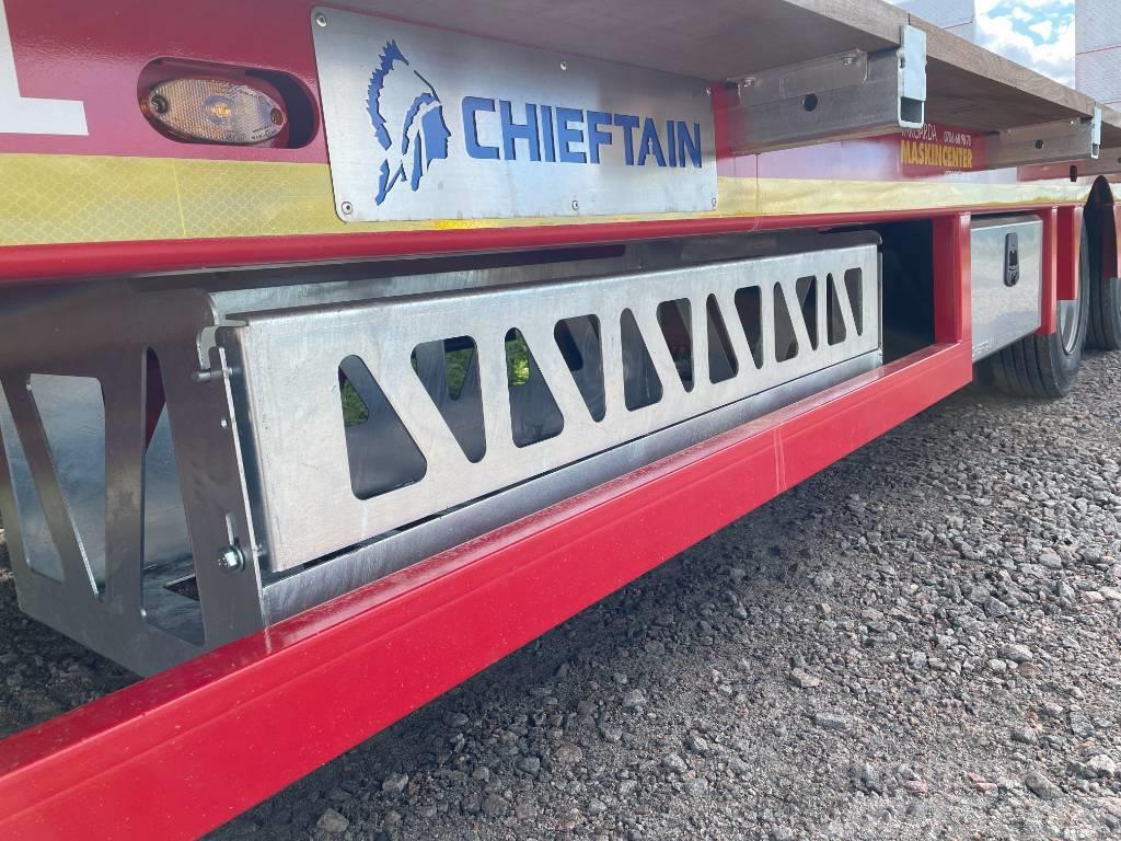 Chieftain XCEL 3-axl maskintransportkärra 28 ton lastvikt Vlakke laadvloer