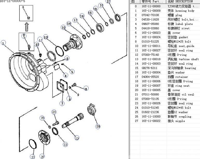 Shantui SD16 torque converter assy YJ380 16y-11-00000 Transmissie
