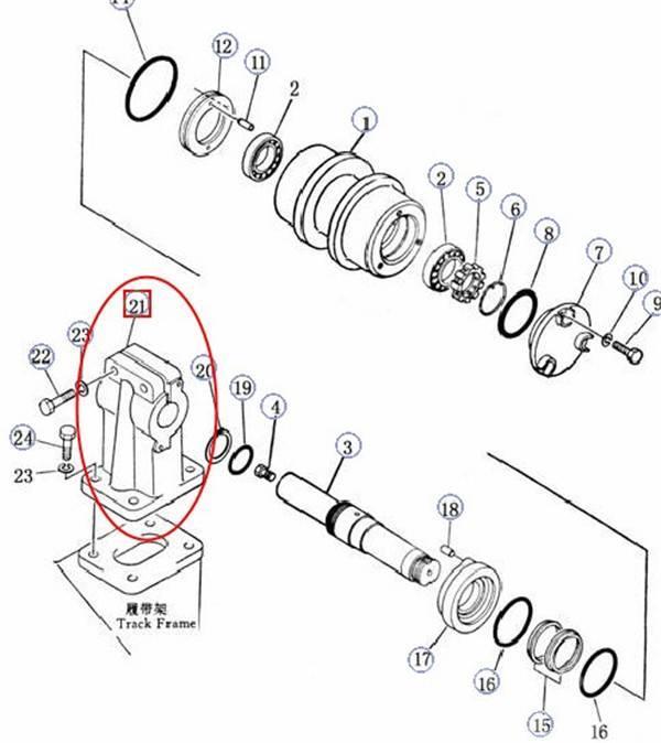 Shantui SD22 carrier roller bracket 154-30-11292 Rupsbanden, kettingen en onderstel