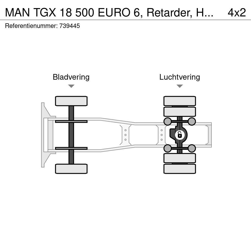 MAN TGX 18 500 EURO 6, Retarder, Hydrauliek, 6 Units Trekkers