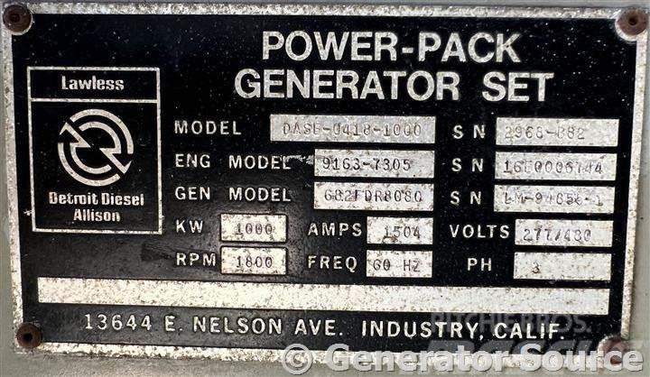 Detroit 1000 kW - JUST ARRIVED Diesel generatoren