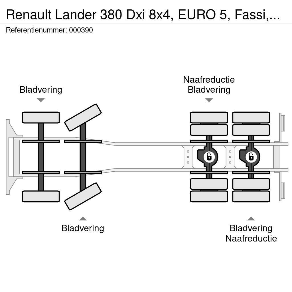 Renault Lander 380 Dxi 8x4, EURO 5, Fassi, Remote, Steel S Platte bakwagens