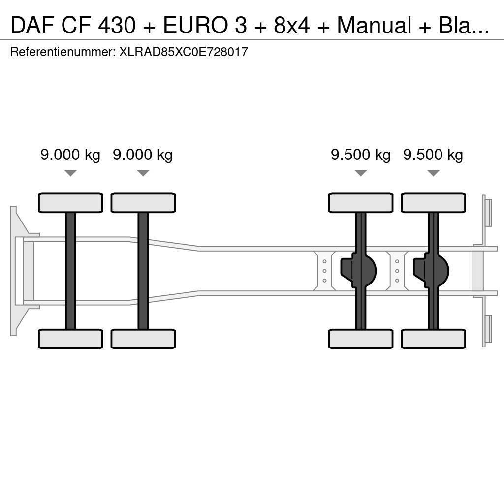 DAF CF 430 + EURO 3 + 8x4 + Manual + Blad Blad Chassis met cabine