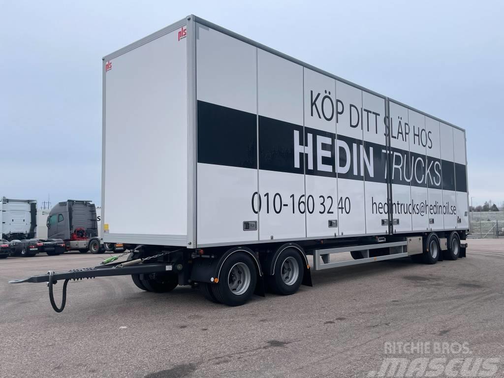PLS Skåpsläp 38t 4-axl ÖBS - I lager för omg. leverans Gesloten opbouw trailers
