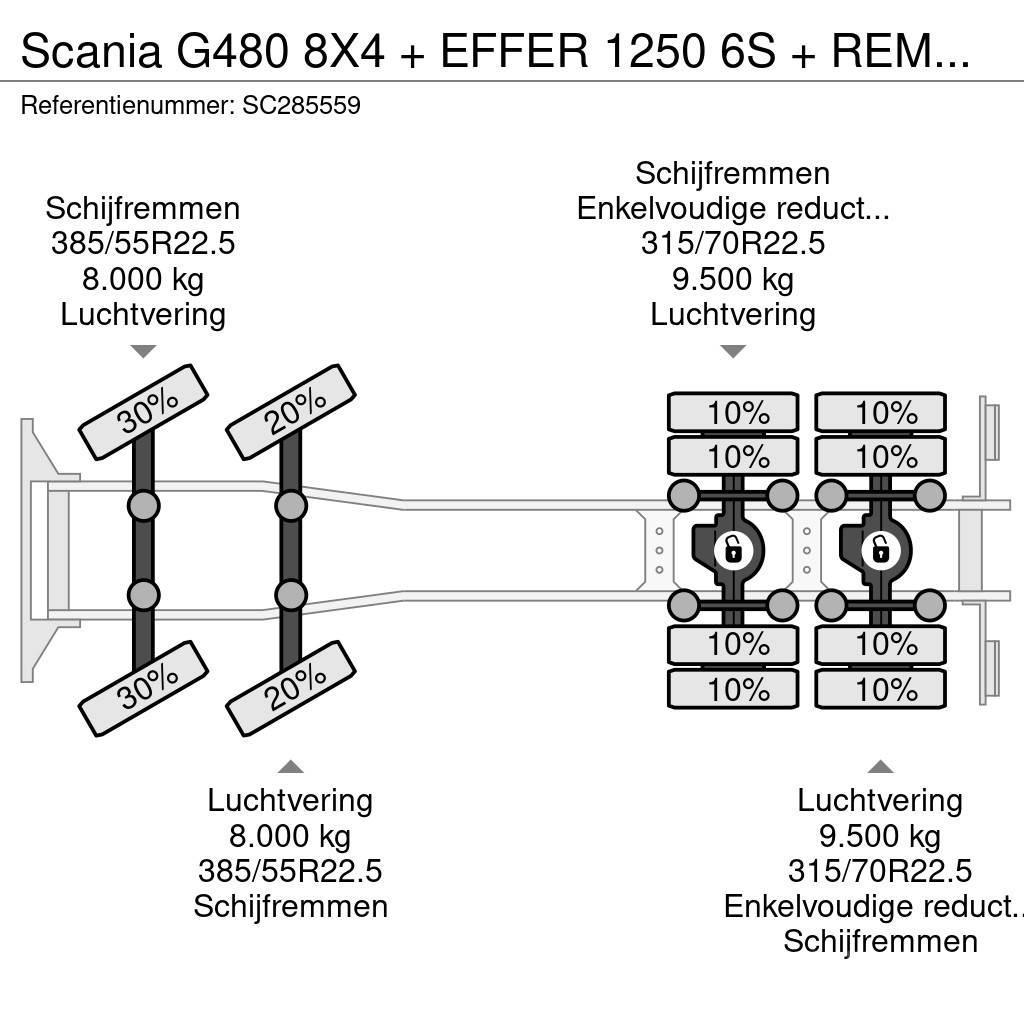 Scania G480 8X4 + EFFER 1250 6S + REMOTE + WINCH - 6+3 EX Kranen voor alle terreinen