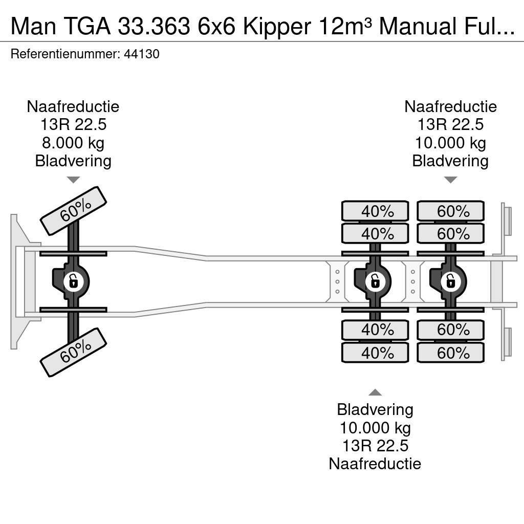 MAN TGA 33.363 6x6 Kipper 12m³ Manual Full steel Kipper