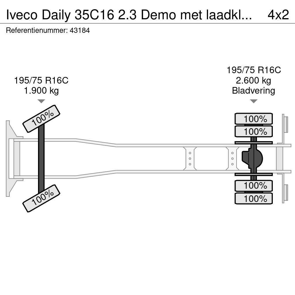 Iveco Daily 35C16 2.3 Demo met laadklep Just 2.254 km! Bakwagens met gesloten opbouw
