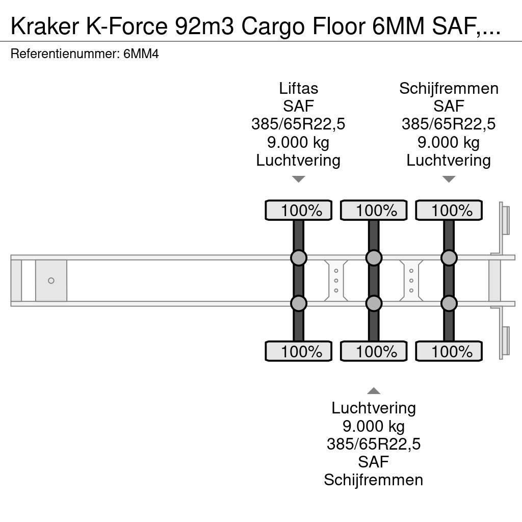 Kraker K-Force 92m3 Cargo Floor 6MM SAF, Liftachse, Remot Schuifvloeropleggers