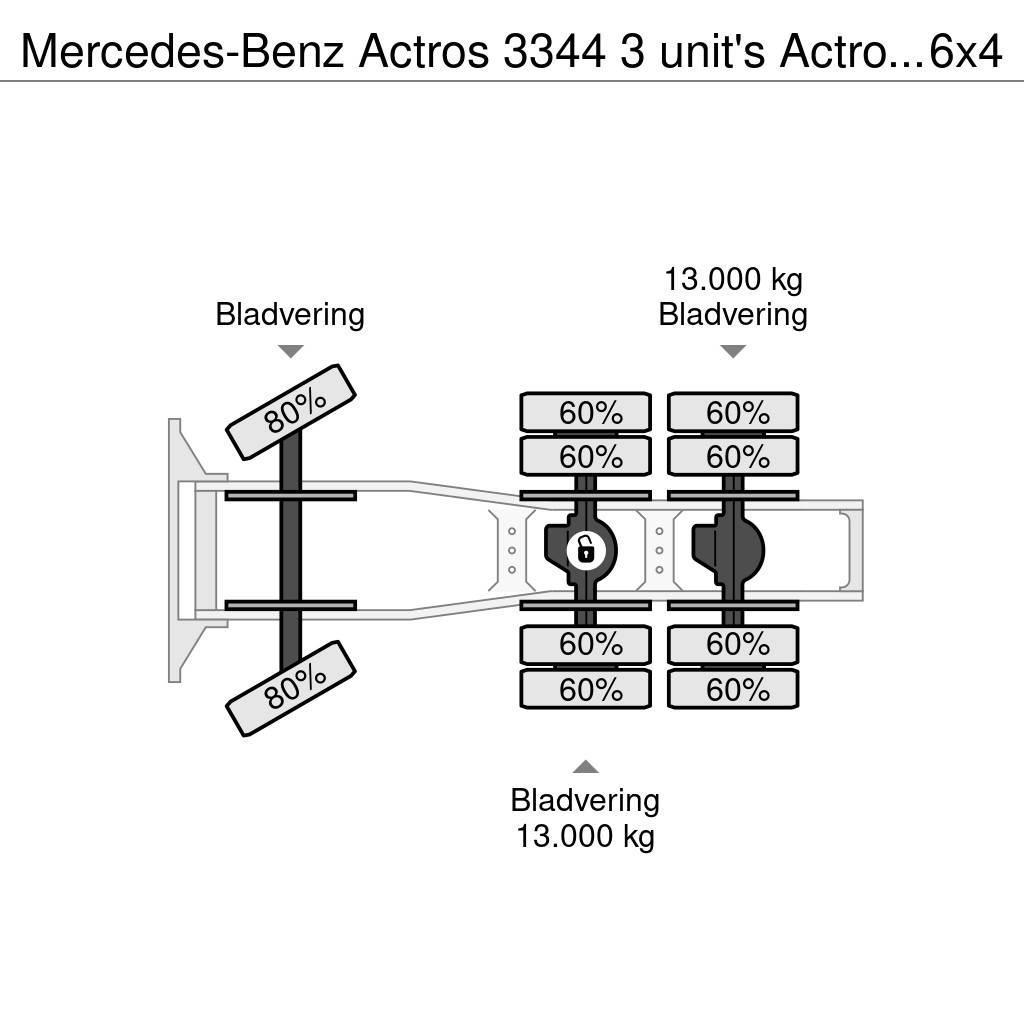 Mercedes-Benz Actros 3344 3 unit's Actros 3344 6x4 Kippydraulik Trekkers