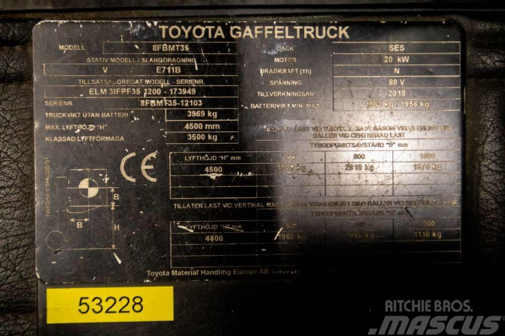 Toyota 8FBMKT35, mycket välutrustad motviktstruck Elektrische heftrucks