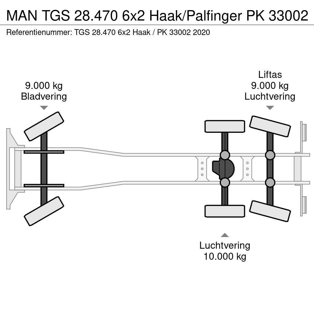 MAN TGS 28.470 6x2 Haak/Palfinger PK 33002 Vrachtwagen met containersysteem