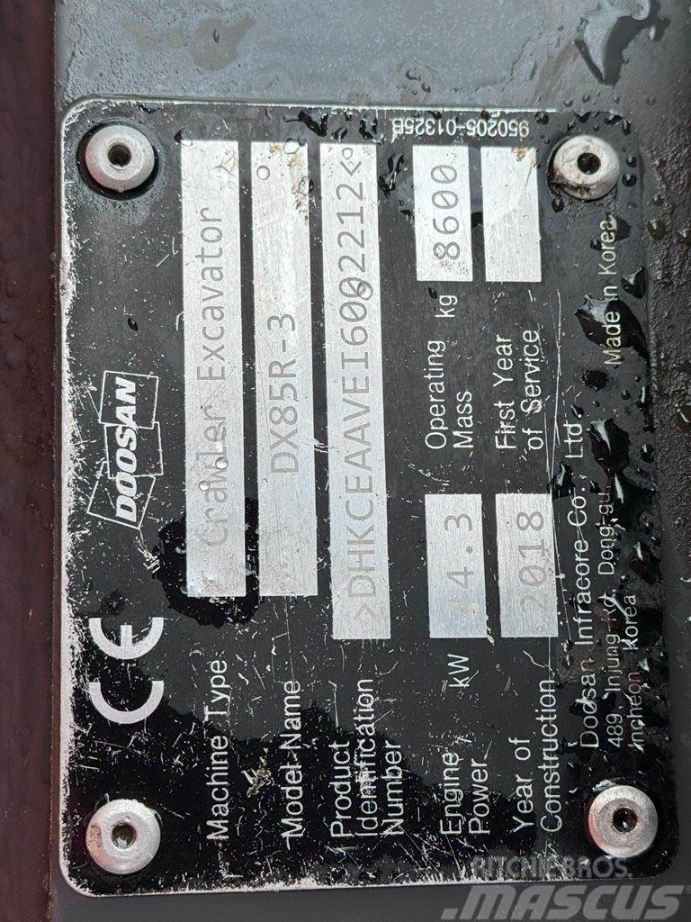Doosan DX85R-3 Midigraafmachines 7t - 12t