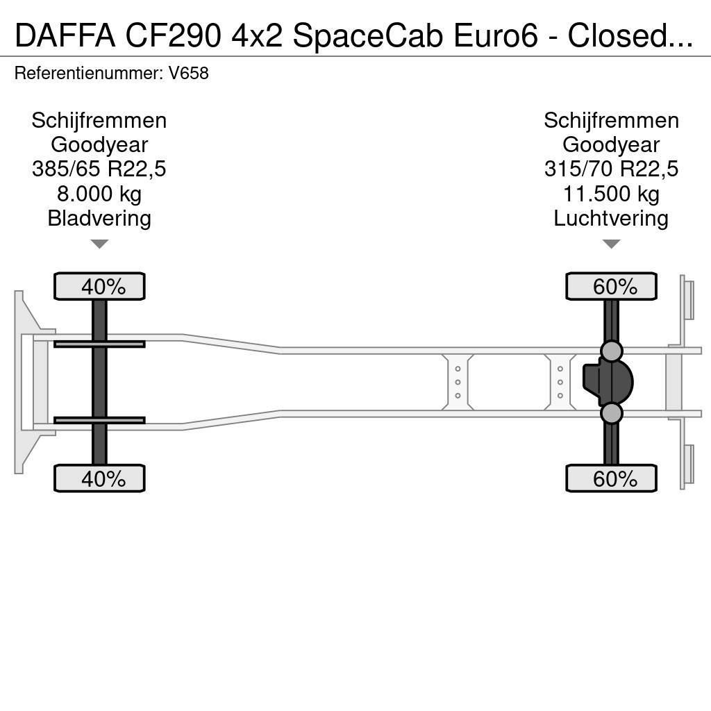DAF FA CF290 4x2 SpaceCab Euro6 - Closed Box 7.45m - T Bakwagens met gesloten opbouw