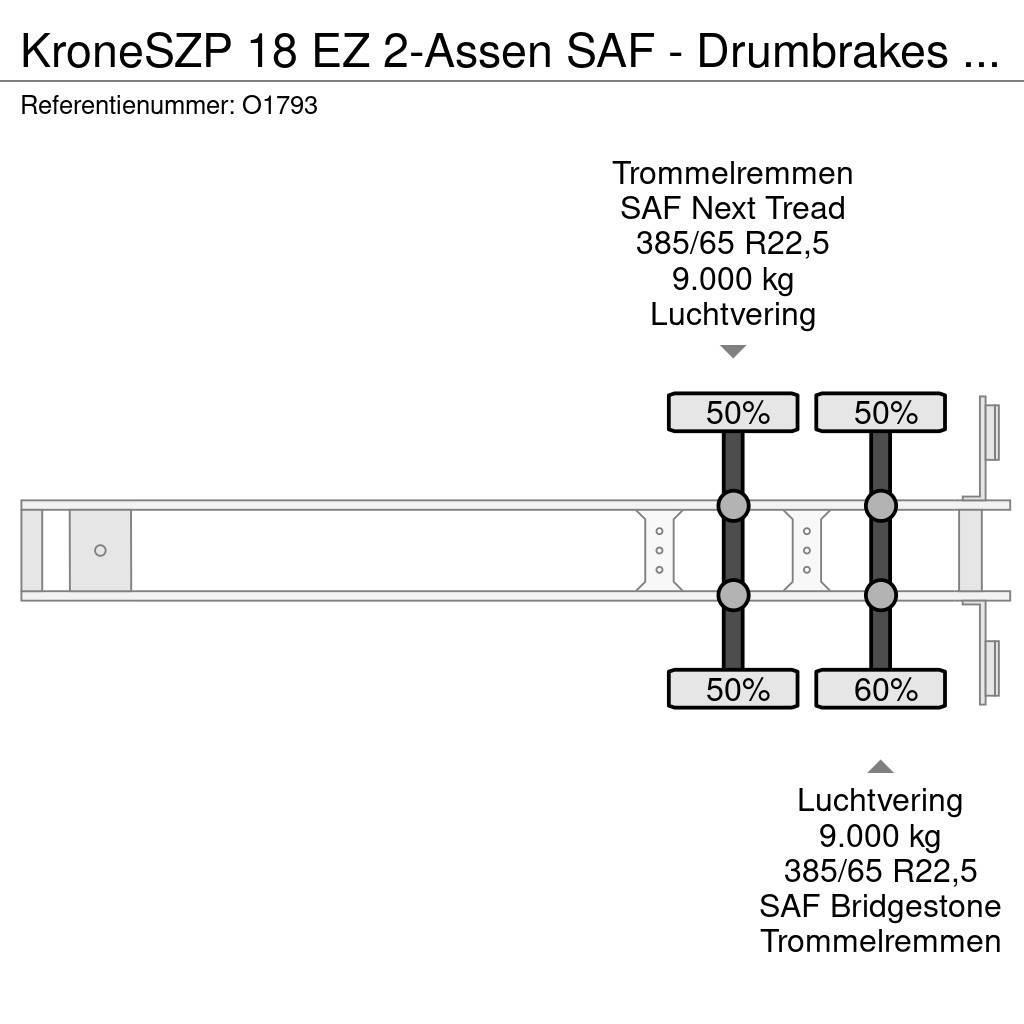 Krone SZP 18 EZ 2-Assen SAF - Drumbrakes - 20FT connecti Containerchassis