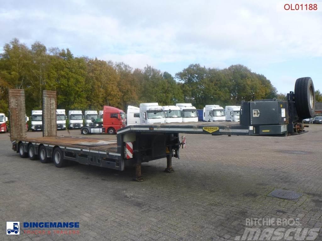 Broshuis 4-axle semi-lowbed trailer 71t + ramps + extendabl Diepladers