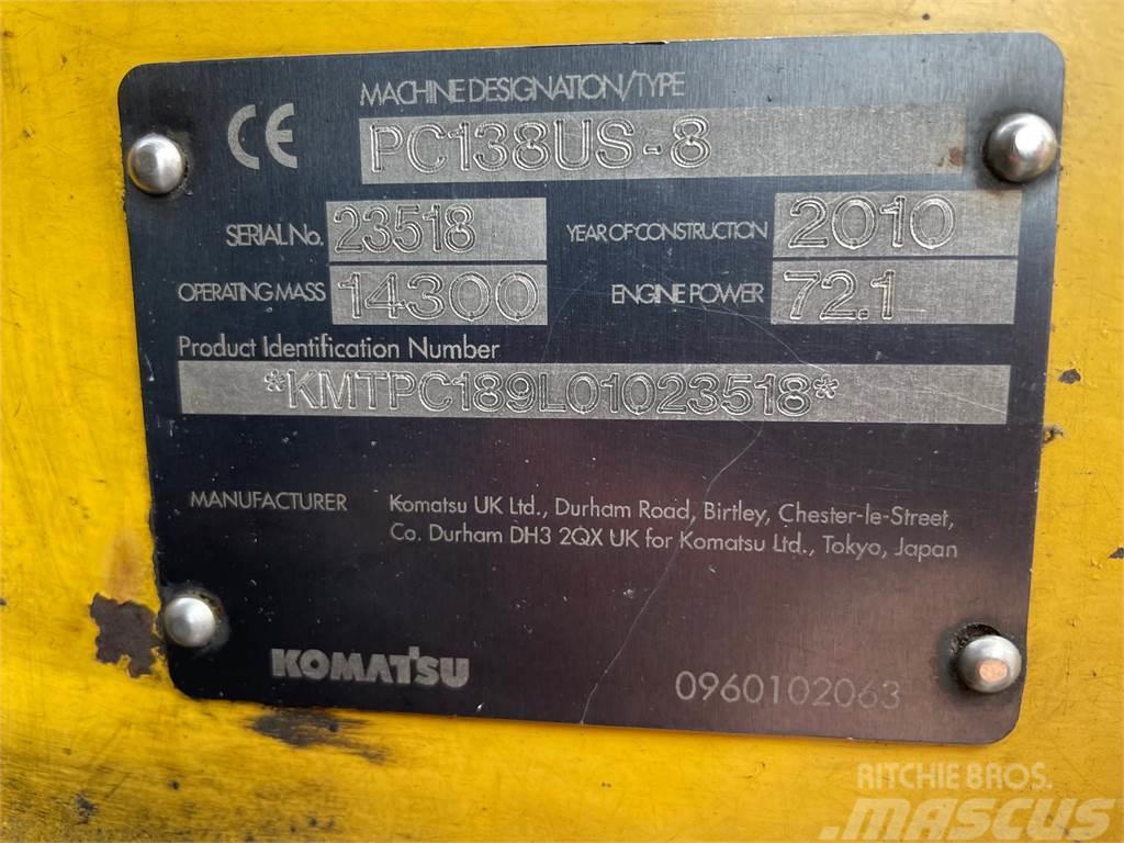 Komatsu PC138US-8 gravemaskine til ophug Rupsgraafmachines