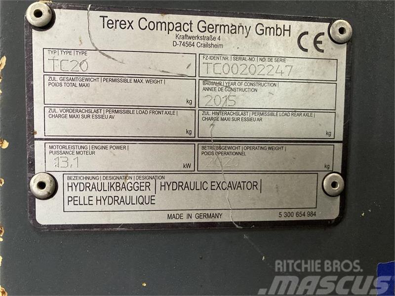 Terex TC20 Minigraafmachines < 7t