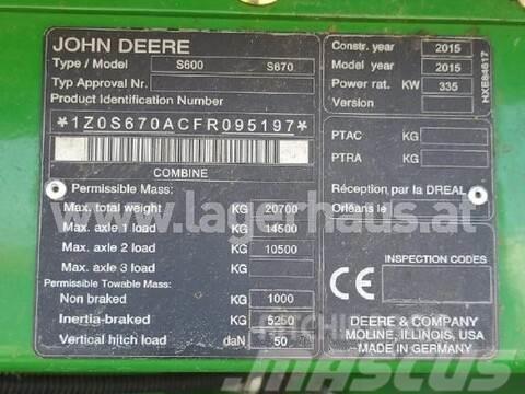 John Deere S670 Maaidorsmachines