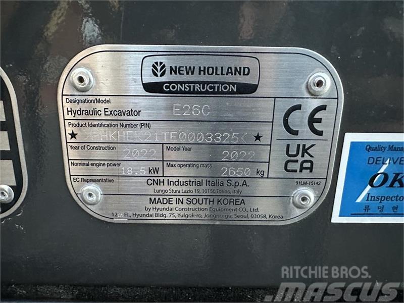 New Holland E26C Minigraafmachines < 7t