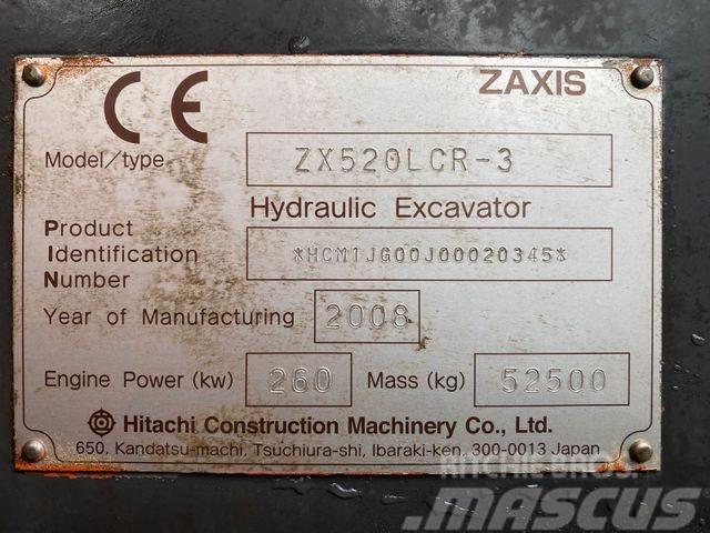 Hitachi ZX520 LCR-3 **BJ. 2008 *17454H/Klima/TOP Zustand Rupsgraafmachines