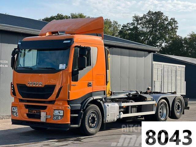 Iveco Stralis 460 6x2 Lenk/Lift Palfinger Abrollkipper Vrachtwagen met containersysteem