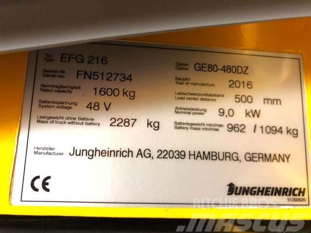 Jungheinrich EFG216 - 4.8 M HUBHÖHE -BATTERIE 91% -TRIPLEX Heftrucks overige