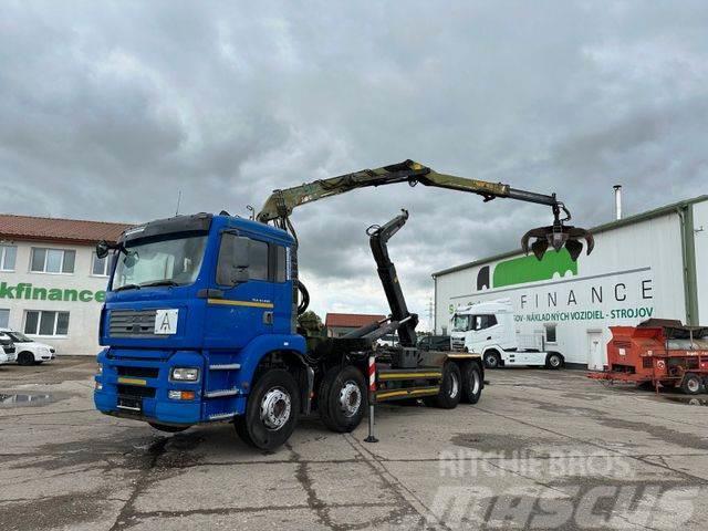 MAN TGA 41.460 for containers and scrap + crane 8x4 Vrachtwagen met containersysteem