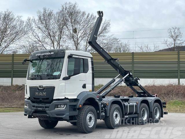 MAN TGS 35.480 8x4 Euro6e Hiab MultLift Abrollkipper Vrachtwagen met containersysteem