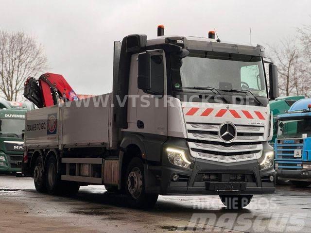 Mercedes-Benz Actros 2545 6x2 Lift-Lenk + HMF2320 Ladekran Platte bakwagens