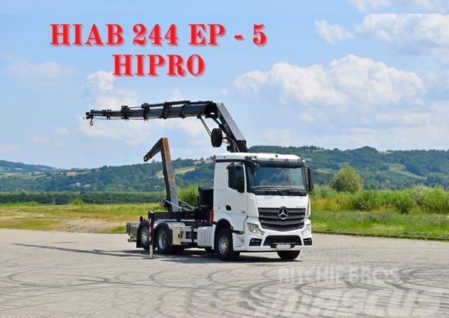 Mercedes-Benz Actros 2545 * HIAB 244 EP-5HIPRO/FUNK * TOP Vrachtwagen met containersysteem