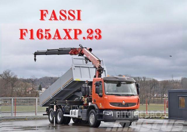 Renault Premium 370 *FASSI F165AXP.23 + FUNK/ 6x4 * TOP Vlakke laadvloer met kraan