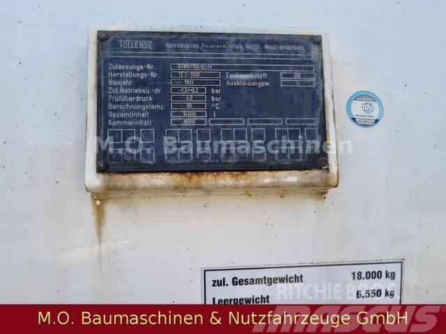  Saugwagenanhänger / Tollense TH 93 / 14.000 L Tankwagen