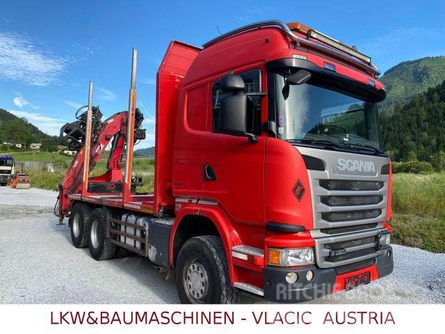 Scania G490 Holztransporter mit Kran Hout-Bakwagens