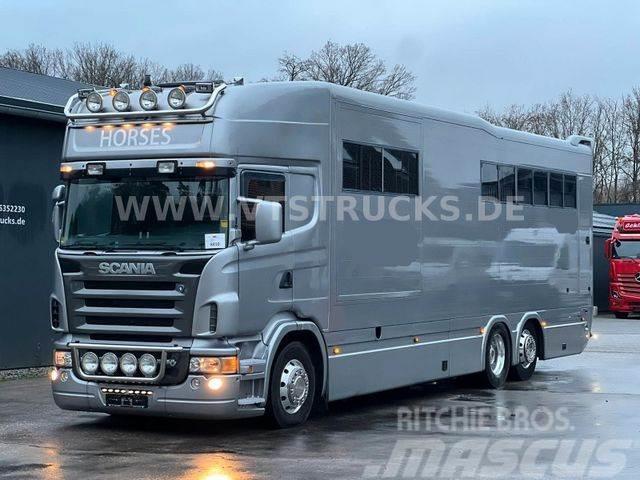 Scania R500 V8 Pferdetransporter Pop Out Roelofsen Auf. Dieren transport