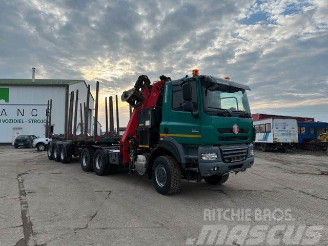 Tatra woodtransporter 6x6, crane + R.CH trailer vin343 Kranen voor alle terreinen