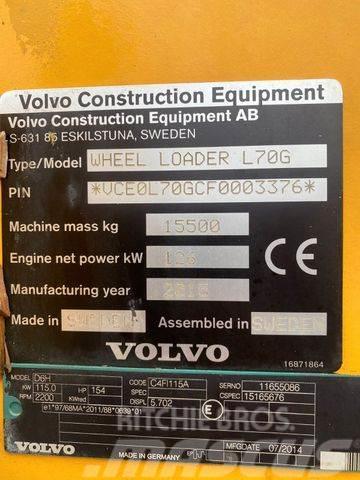 Volvo L70G **BJ. 2015 *19460H/Klima/Hochkippschaufel * Wielladers