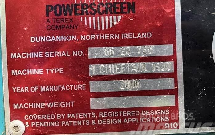 Powerscreen Chieftain 1400 Zeefinstallatie