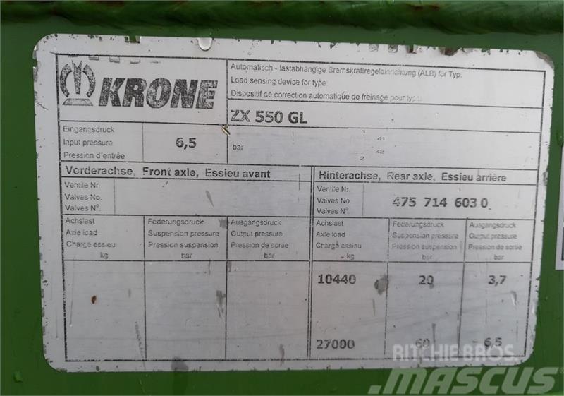 Krone ZX 550 GL Universele aanhangers